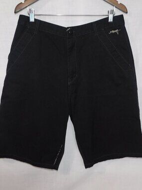 Billabong Mens 34 Black flat Front 12" inseam Skater Shorts